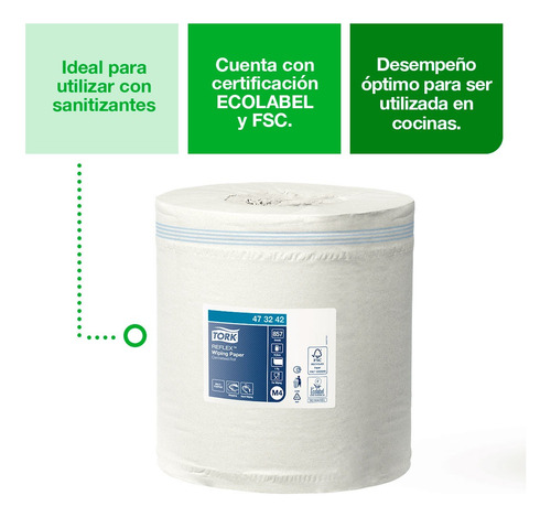 Tork Toalla Reflex® Fluido Céntrico Maxi 6 Rollos / 857 Hjs