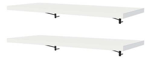 Kit 2 Prateleiras Suspensas Madesa 80 Cm Mão Francesa B Cor Branco