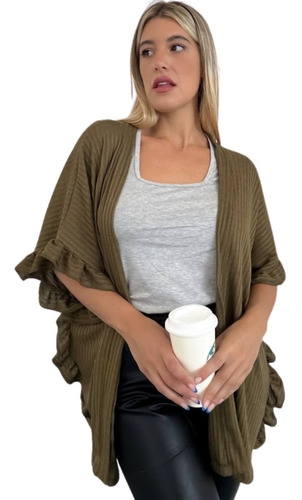 Imagen 2 de 8 de Saco Mujer Jorgelina Arza Modelo Amapola De Lanilla Morley