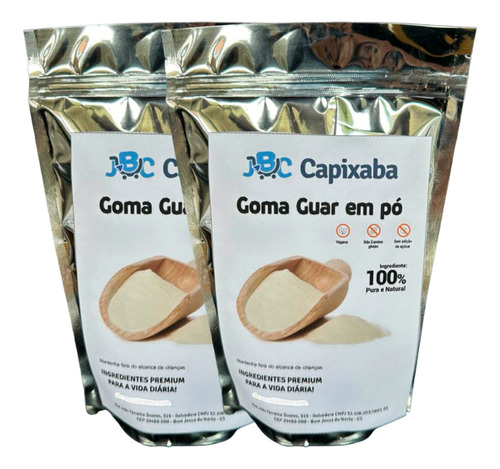 Kit 2 Goma Guar Em Pó Espessante Natural - 1kg