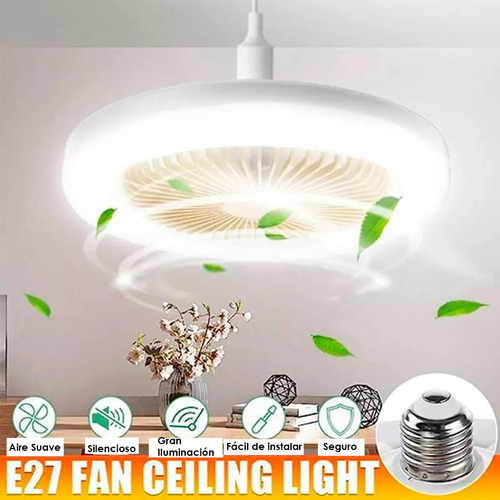 Ventilador De Techo Con Luz Led Ajustable 3 Velocidades