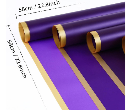 20 Hojas De Papel De Regalo Con Diseño De Flores (morado