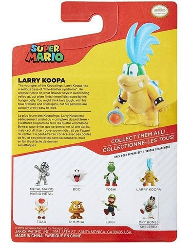 Super Mario Figura De Accin 2.5 Pulgadas Larry Koopa Colecc