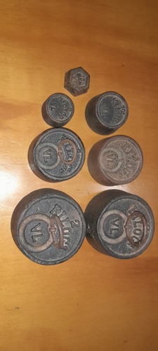 Antiguo Juego De Pesas De Hierro.