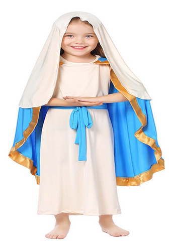 Fwefww Halloween Pastor Cosplay Niños Túnica Chal Etapa