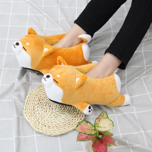 Imagen 6 de 9 de Pantuflas Perrito Shiba Inu Kawai Cerradas