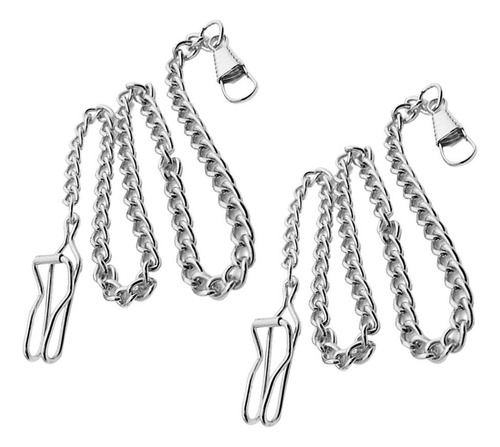 Cadena De Soporte De Reloj De Bolsillo Color Sólido, Plata