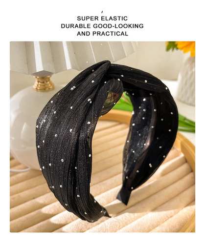 Diadema Ala Ancha Malla Diamante Alta Gama Moda Para Mujer