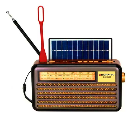 Radio Retro Am/fm/bluetooth Luz Led Solar Daihatsu D-rp60usb
