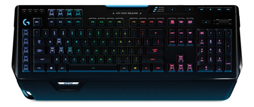 Teclado gamer Logitech Serie G G910 Orion Spark QWERTY Romer-G inglés US color negro con luz RGB