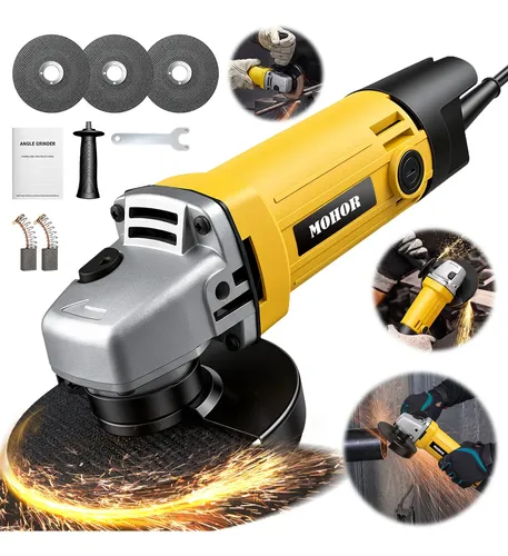 Esmerilhadeira Lixadeira Angular 1100w 115mm 11000rpm 3disco Amarelo 110v 50 Hz/60 Hz
