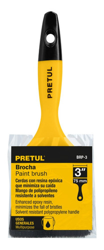 Brocha Pretul (truper) Mango Plastico 3 Pulgada