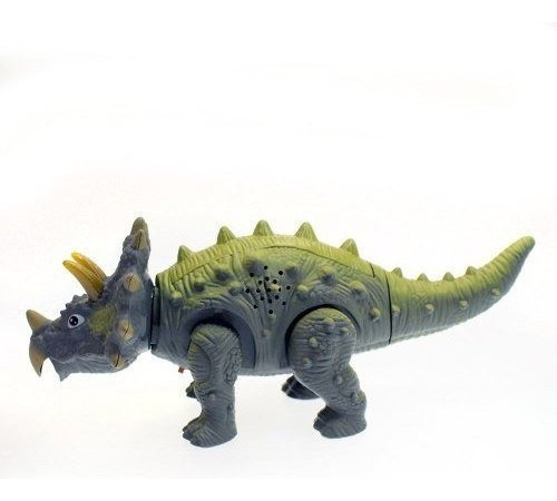 Dinosaurio Triceratops Mide 25 Cm Camina, Sonidos Y Luces