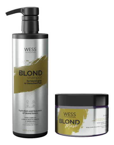 Kit Wess Blond Shampoo 500ml + Mask 200ml