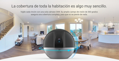 Cámara Wifi Ezviz 4mp Vista Panorámica 360° Wdr Color Gris