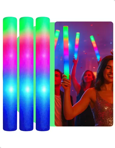Kit 20 Bastão Led Balada Festa Casamento Espuma Neon Pisca