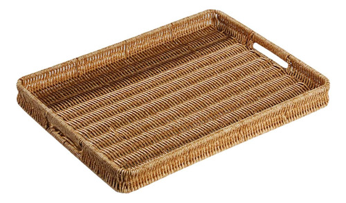 Bandeja Decorativa Tejida De Imitación De 40cmx30cmx4.5cm