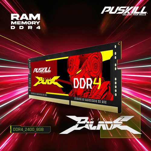 Memória Ram Gamer Notebook PUSKILL KILLBLADE 8gb Ddr4 2400mhz Cl17 1.2 Sodimm