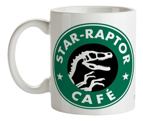 Caneca Xícara Raptor Café Jurassic World Park Dinossauro