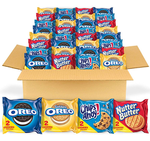 Oreo Oreo Original, Oreo Golden, Chips Ahoy! & Nutter Butte.