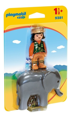 Figura Para Armar Playmobil 1 2 3 Cuidadora De Elefante 9381