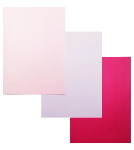 Kit 3 Unidades Papel Para Scrapbook Color A4 Rosa Pink Lilás