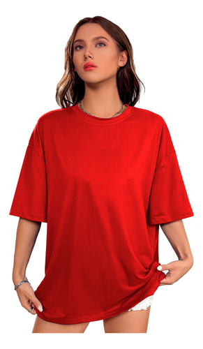 Playera Oversize Lisa De Mujer Casual Deportiva Ropa Blusa 