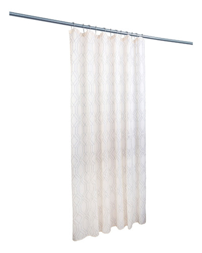 Cortina Para Baño De Poliéster Sparkle Bath Styles Color Marrón claro Rayas
