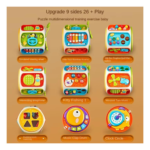 Cubo Interactivo 9 En 1 Aprendizaje Para Bebe Multifuncional
