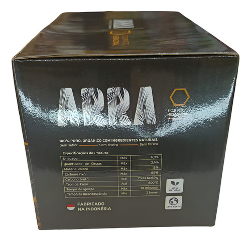 Carvão De Coco Hexagonal Premium Arra 1kg