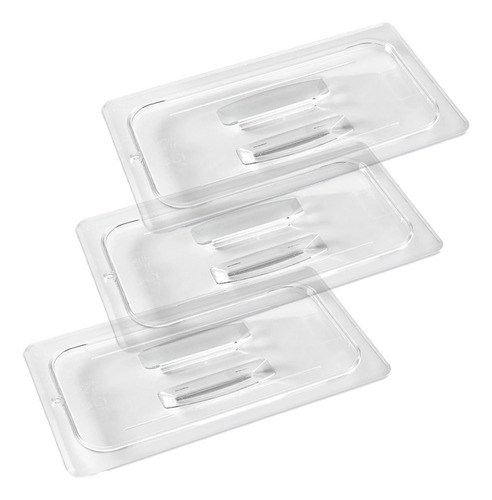 Tapa De Inserto Policarbonato Cocina 1/3 32x17cm 3 Piezas Color Transparente