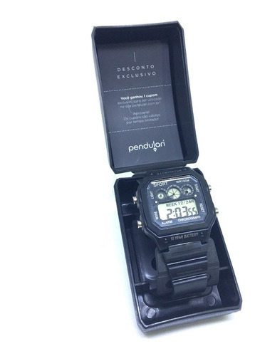 Relógio Masculino Digital Preto Esporte Militar Ultra Light