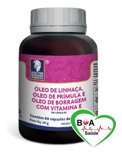 Linhaca+primula+borragem+vit E 1450mg C/ 60 Caps Omega 3 6 9 Sabor Sem sabor Saude da Mulher