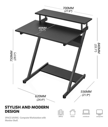 Escritorio De Computadora Espacios Pequeños, Mesa De E...