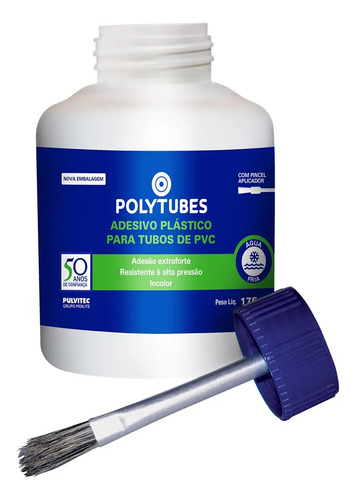 Cola Cano Pvc Adesivo Plástico Frasco 175g Com Pincel