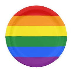 Set De 8 Platos Cumpleaños Bandera Gay 