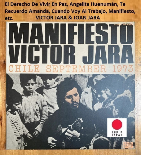 Vinilo Victor Jara Grandes Exitos Manifiesto September 1973 