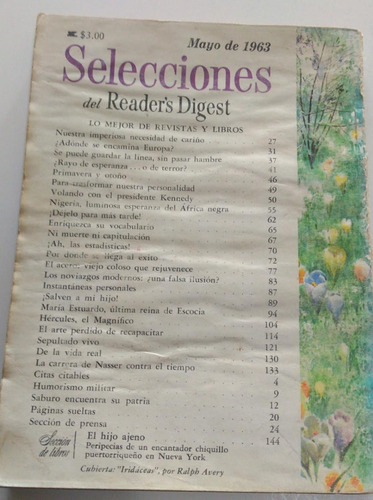 Revista Selecciones Reader's Digest No 270 Mayo 1963 (Usado)