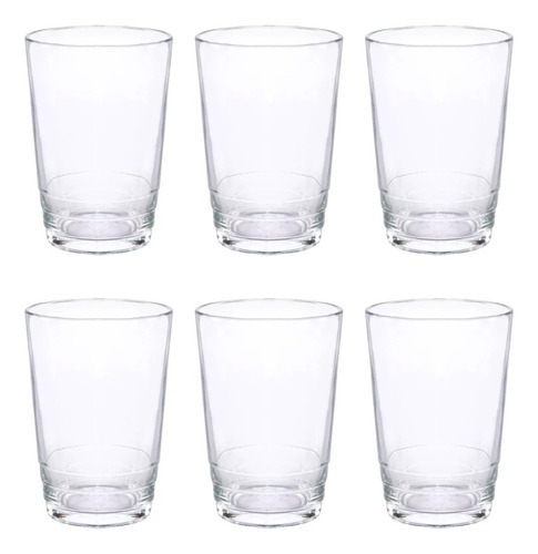 Juego De Vasos De Vidrio Durax Point 270 Ml X 6 Unidades