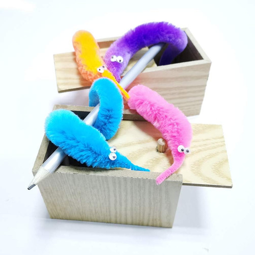 Gusanos Peludos En Hilo, 8 Colores, Para Niños Y Gatos