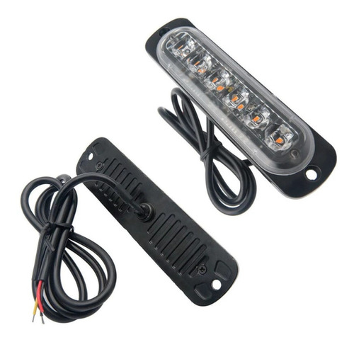 Barra Luz Led Estroboscópica Emergencia Auto 6 Led Amarilla