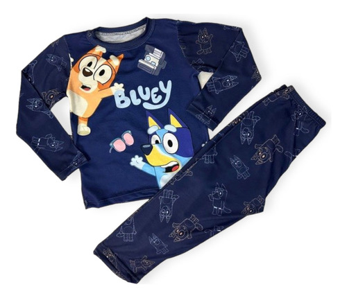  Pijama Conjunto Bluey Manga Larga Niños Invierno