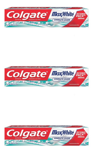 Colgate Max White Pack X3 - 160ml C/u
