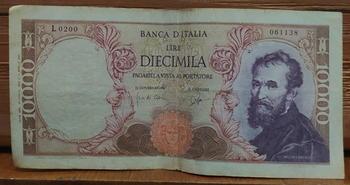Antiguo Billete 10000 Liras Italia 1964 Pick 97 B