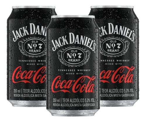 Kit 3 Bebida Mista Whisky Jack Daniel's E Coca-cola 350ml
