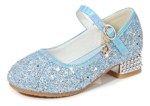 Zapatos Princesa Lentejuelas De Plata Para Niñas S:25-38