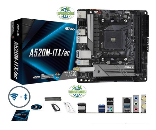 Combo Ryzen 5 3600 A520m-itx M.ram 8gb M.2 240gb Gtx1650 4gb