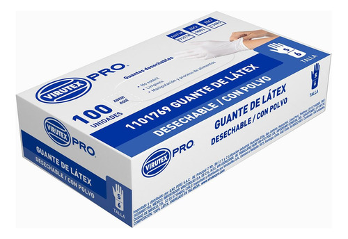 Guante Latex C/polvo Blanco S Virutex Pro