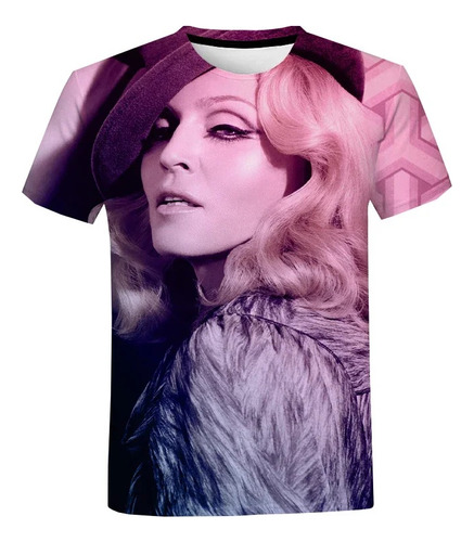 Camiseta Casual De Manga Corta Con Estampado 3d Madonna