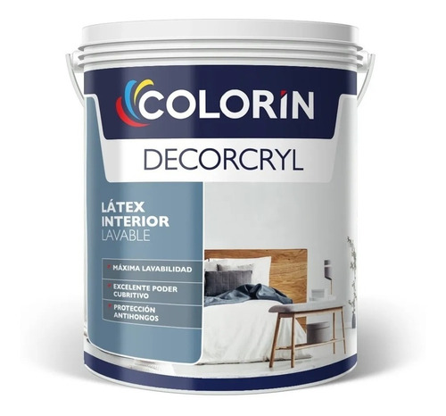 Decorcryl Latex Lavable Blanco Mate Antihongos 10 Lt Colorin